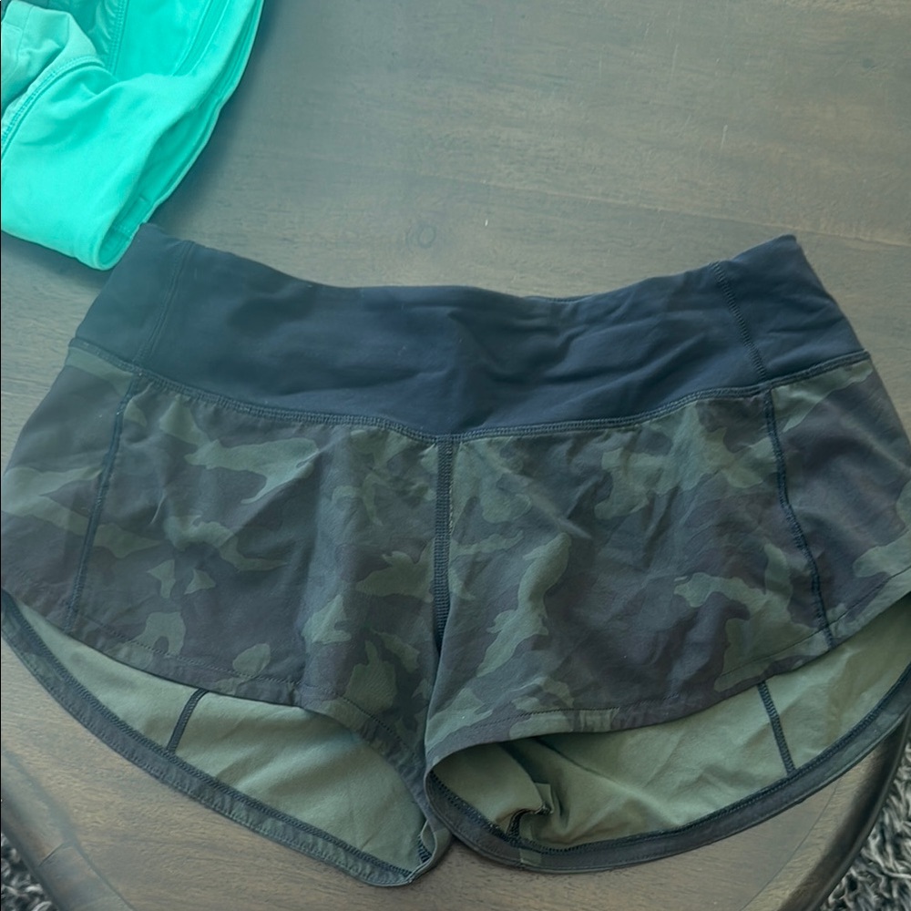 Lululemon camo athletic shorts